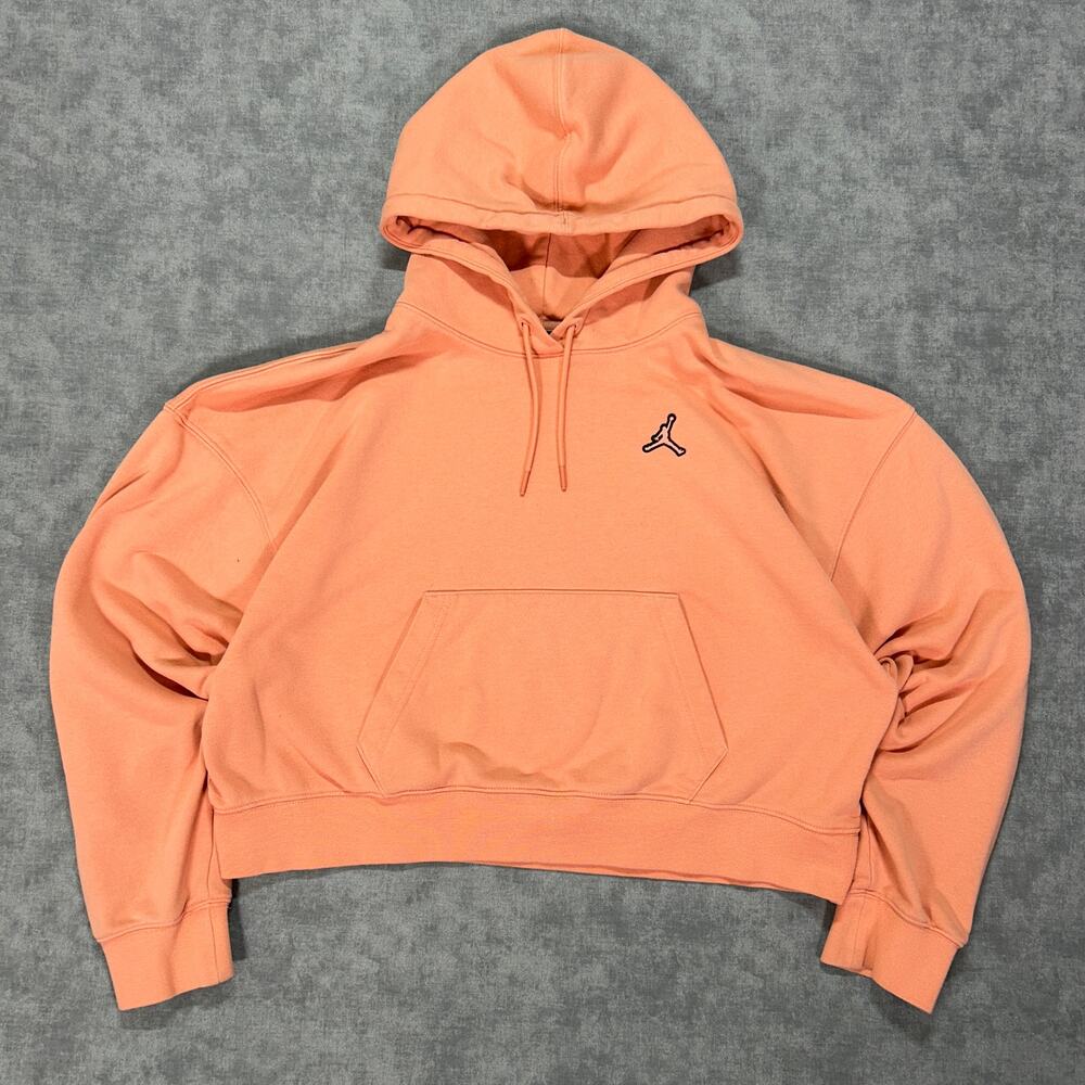 Jordan Essentials peach color cropped athleisure casual loose hoodie womens M